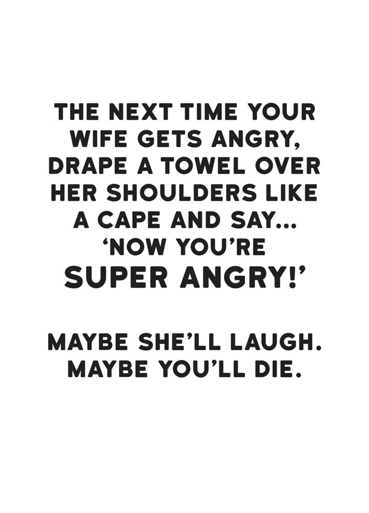 Angry Wife Card