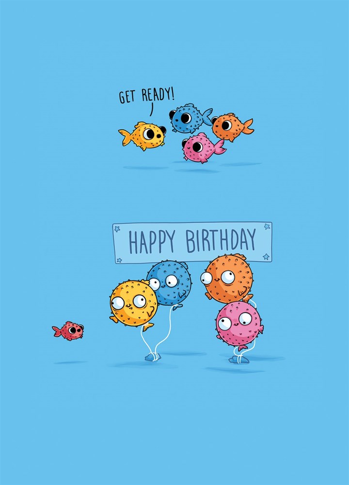 Puffer Fish Birthday Balloon Card