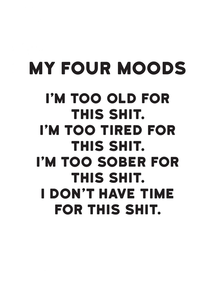 My Four Moods Card