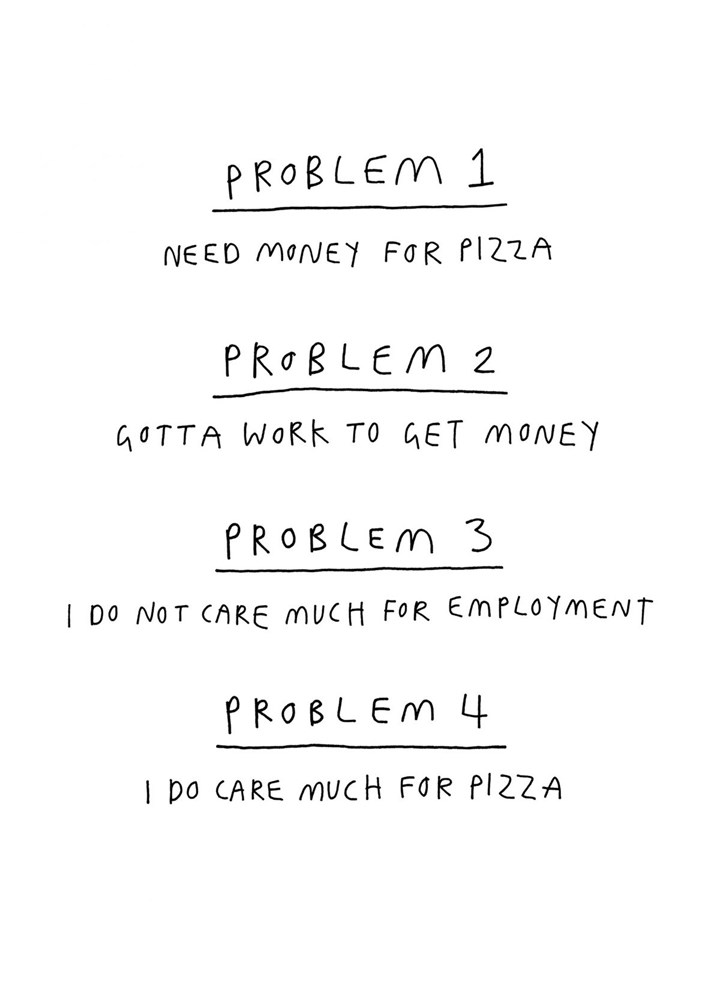Pizza Problems Card