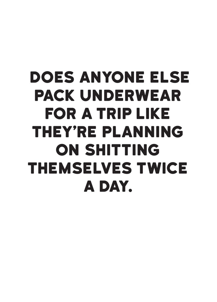 Packing Underwear Card