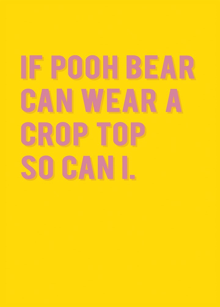Pooh Bear Crop Top Card