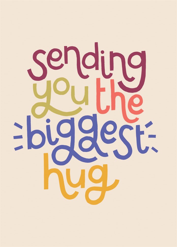 Colourful 'sending You The Biggest Hug' Card