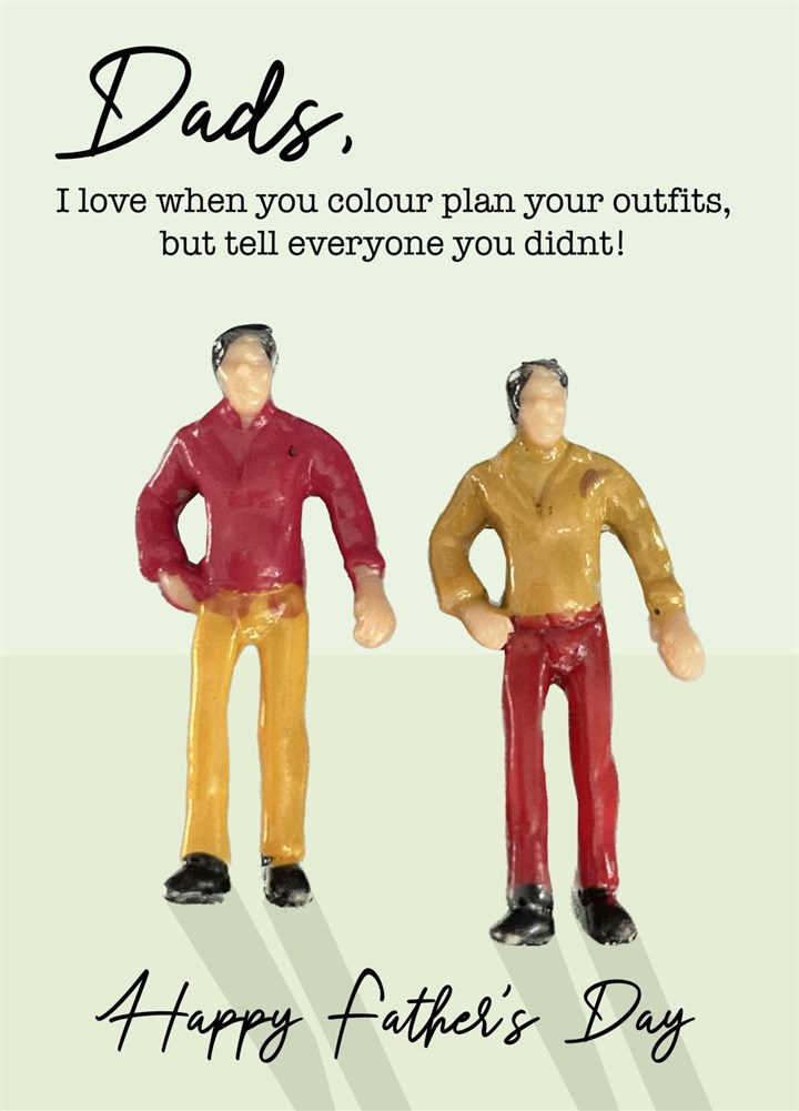 2 Dads Matching Outfit Father Day Card