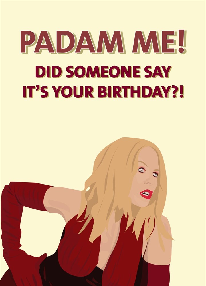 Kylie Minogue Padam Song Themed Birthday Card