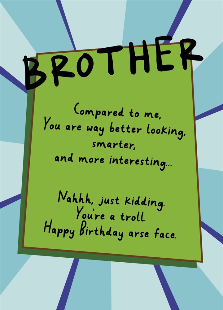 Troll Face Birthday Card For Brother