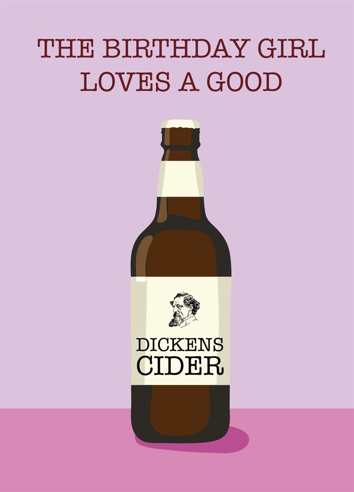 Dickens Cider Birthday Card For Her