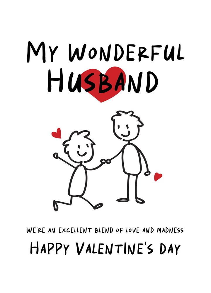 Love And Madness Husband Valentine's Day Card