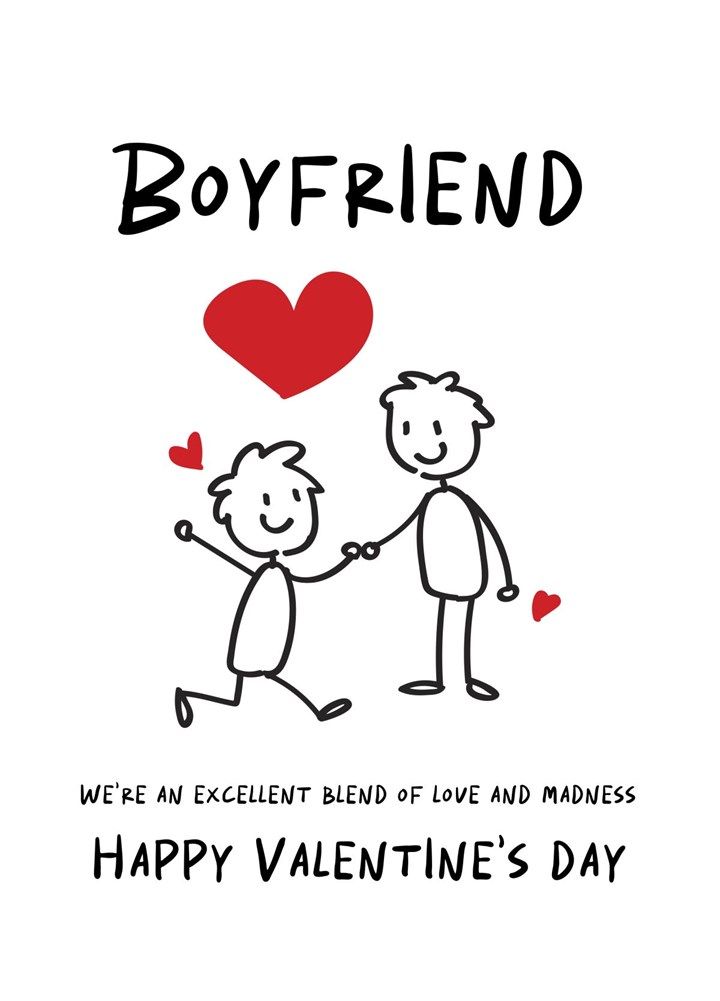 Love And Madness Boyfriend Valentine's Day Card