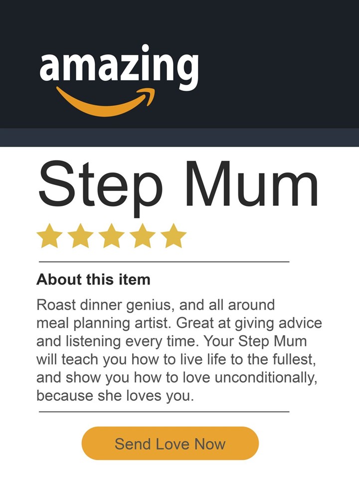 Amazing Amazon Step Mum Shopping Mother's Day Card
