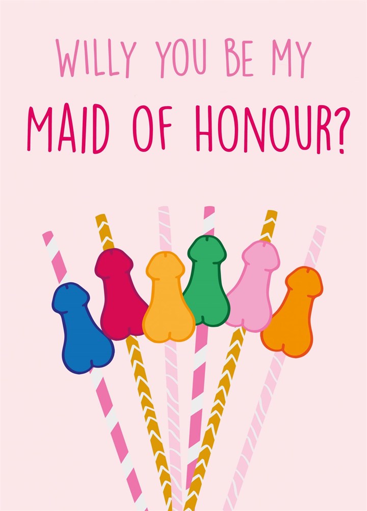 Willy You Be My Maid Of Honour? Card