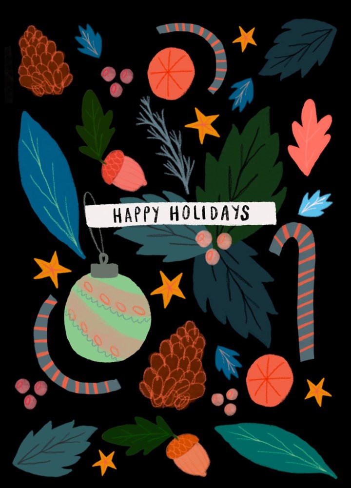 Happy Holidays Decor Card