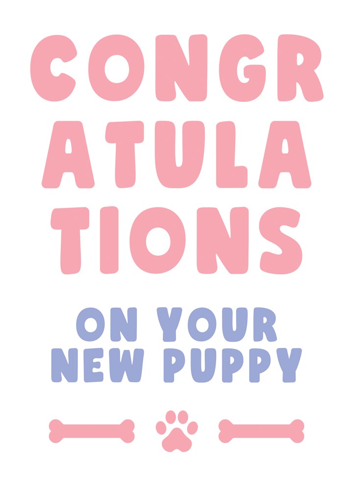 Congratulations On Your New Puppy, Pink Card