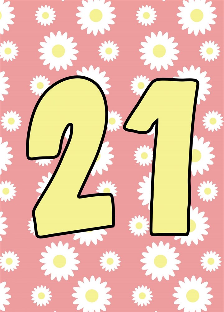 Floral 21st Birthday Card
