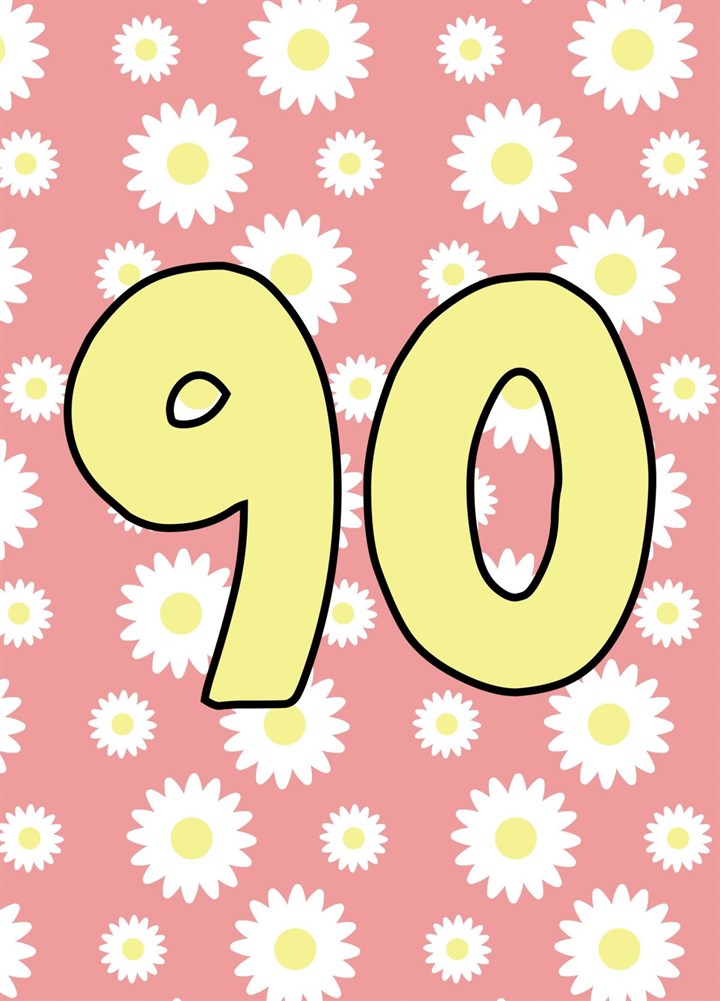 Floral 90th Birthday Card