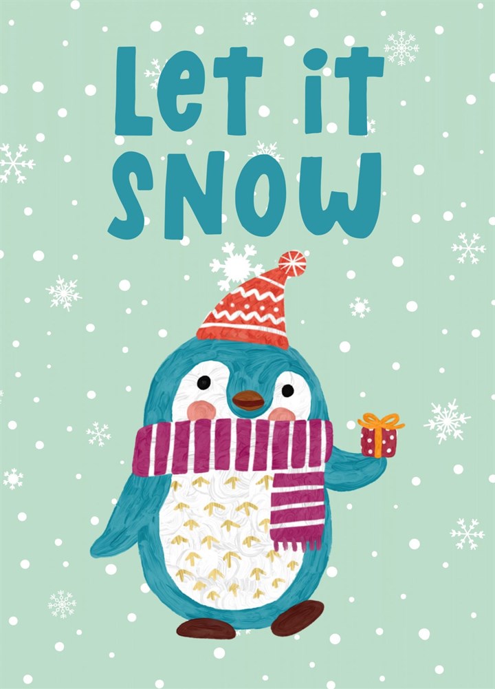Let It Snow Penguin Card