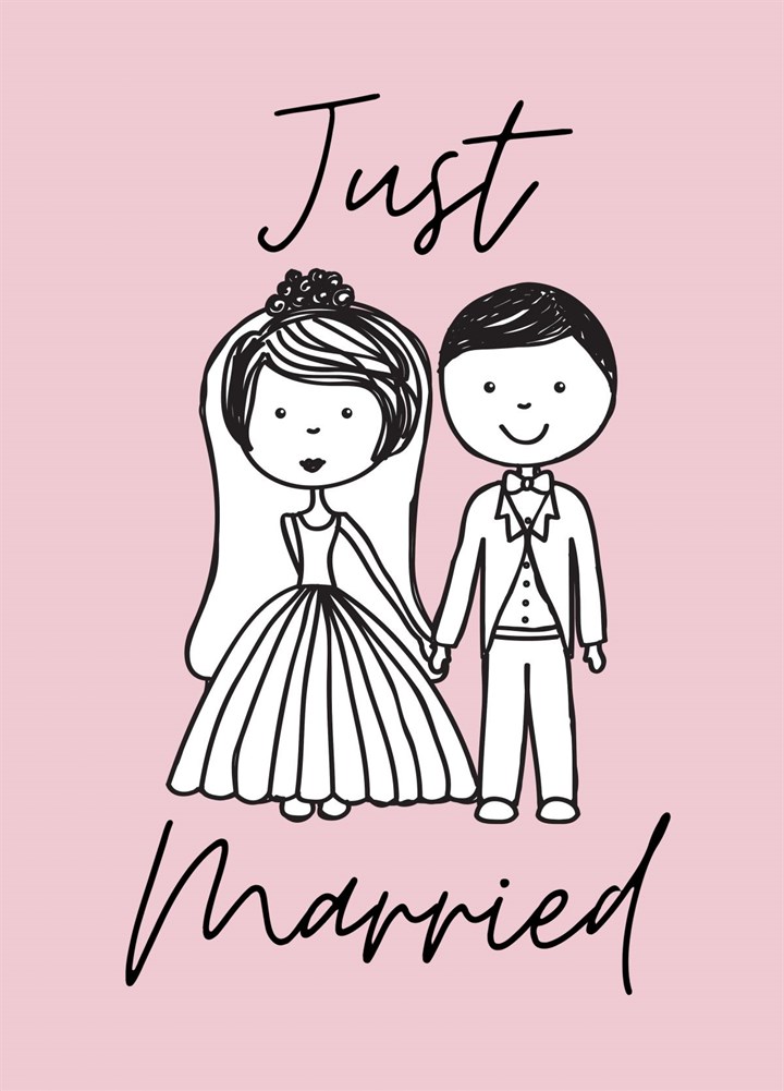 Just Married - Bride And Groom Card