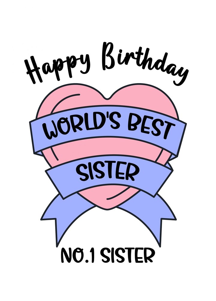 World's Best Sister Happy Birthday Card
