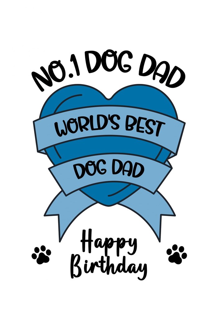 World's Best Dog Dad Happy Birthday Card