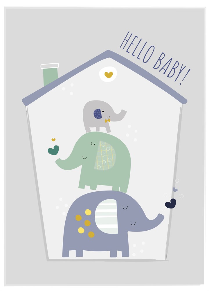 Cute Baby Elephant New Baby Card