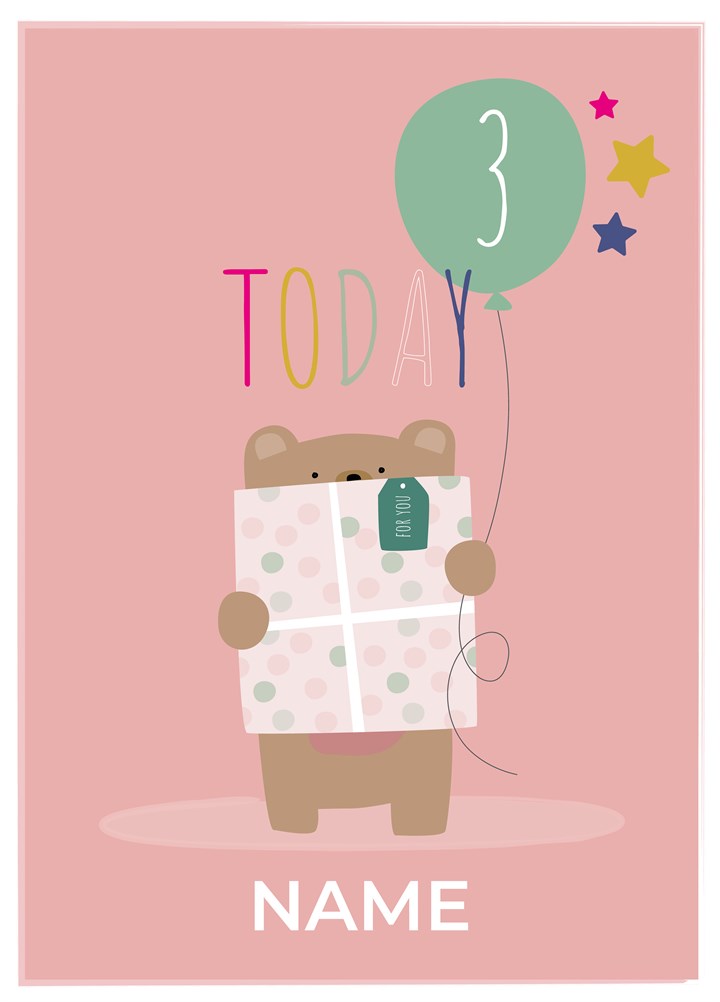 Cute Bear 3 Today Card