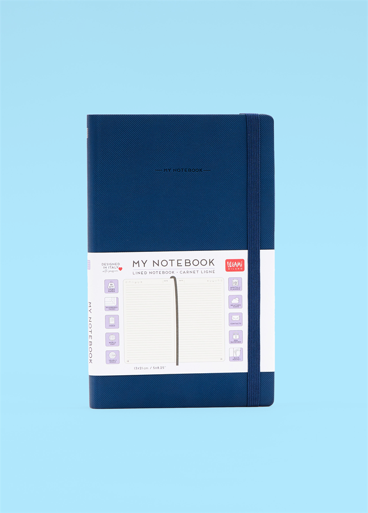 Medium Galactic Blue Lined Notebook