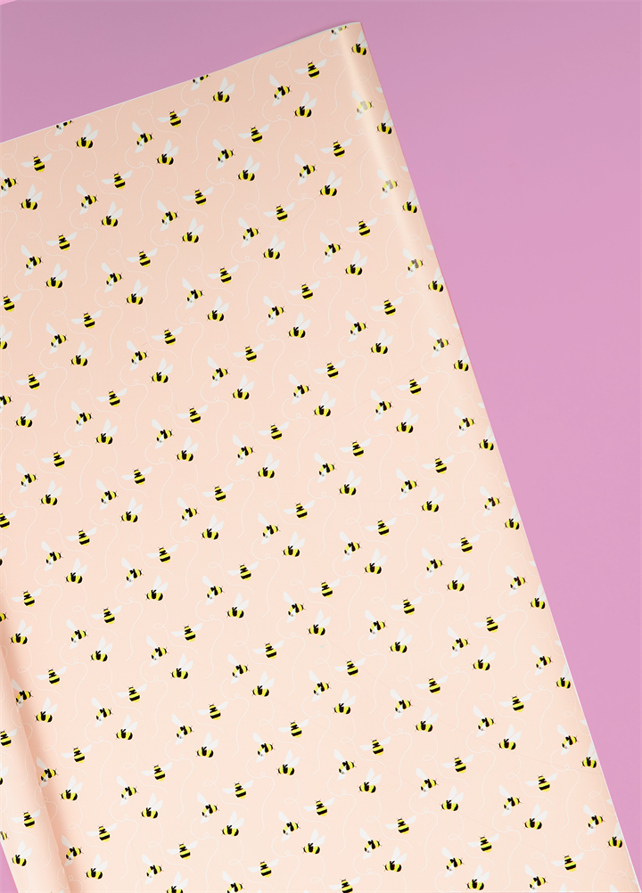 Bees on Pink Rollwrap