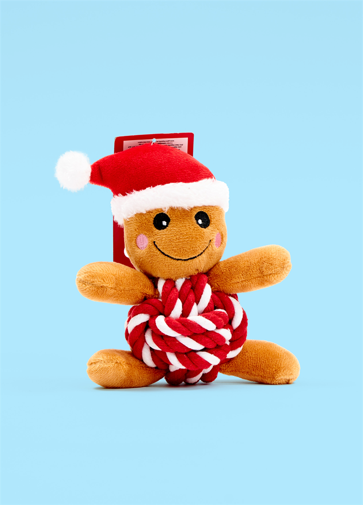 Knotted Gingerbread Dog Toy
