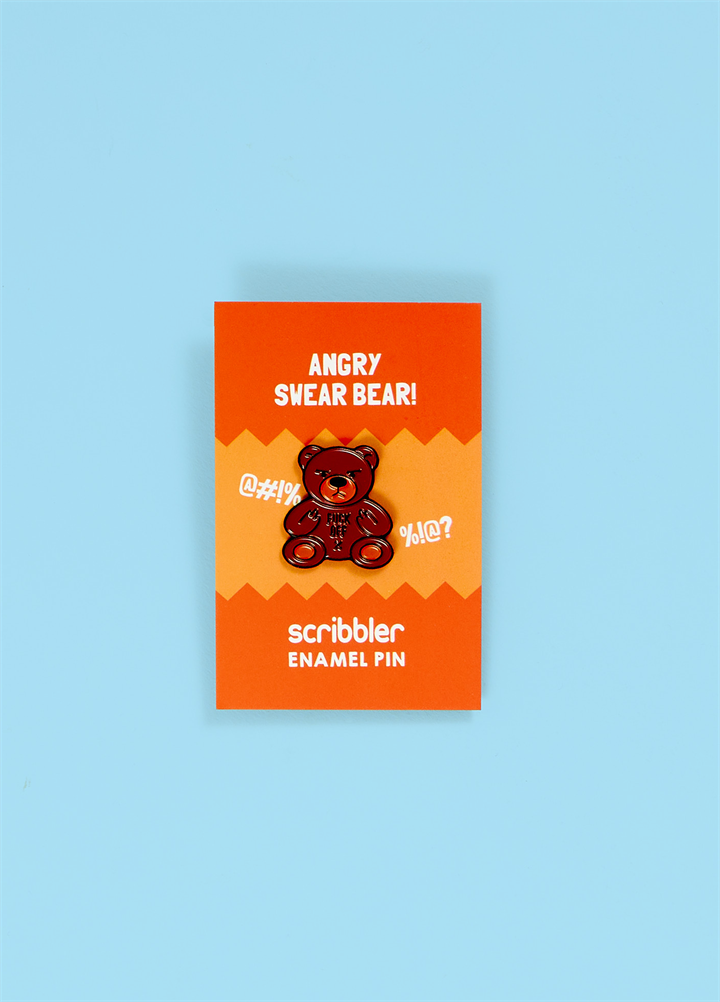 Angry Swear Bear Pin Badge