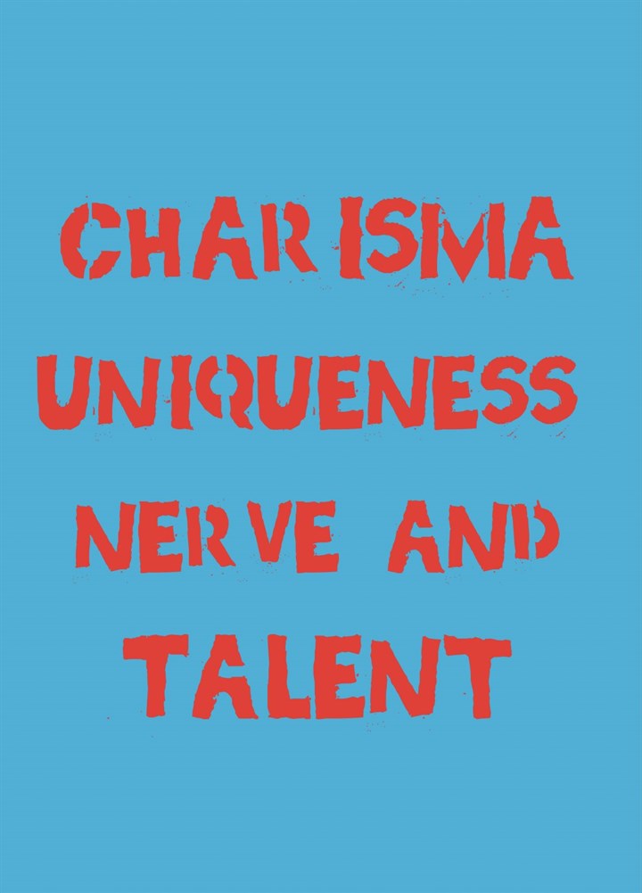 Charisma Uniqueness Nerve And Talent Card