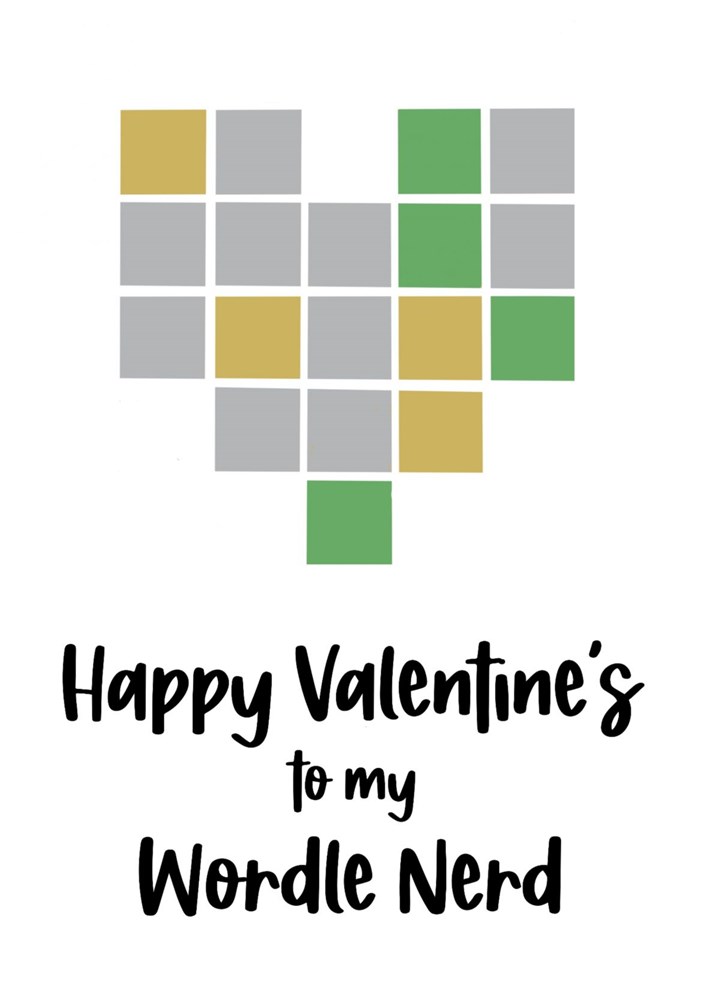 Funny Wordle Nerd Happy Valentine's Day Card