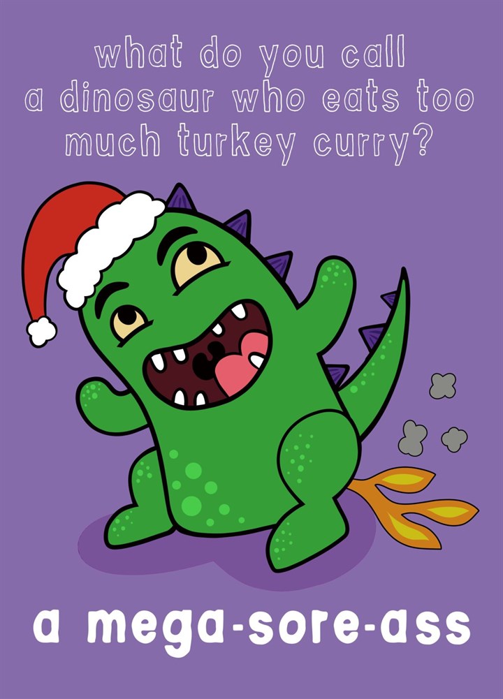 Funny Adults Joke Dinosaur Curry Card
