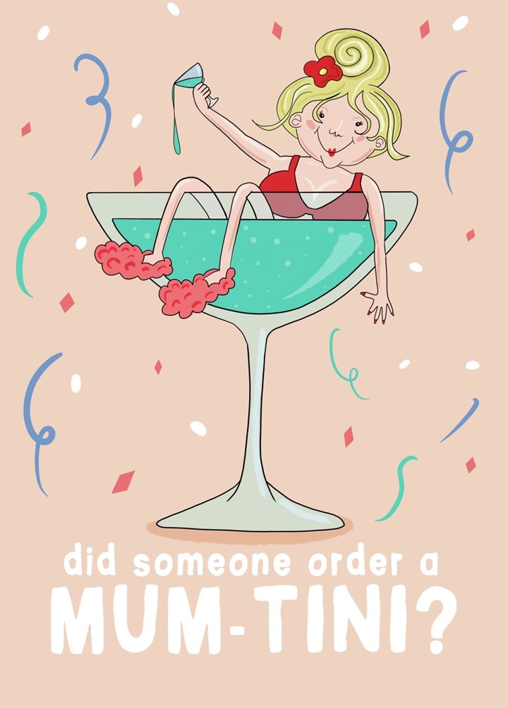 Funny Mum-tini Booze Inspired Mother's Day Card