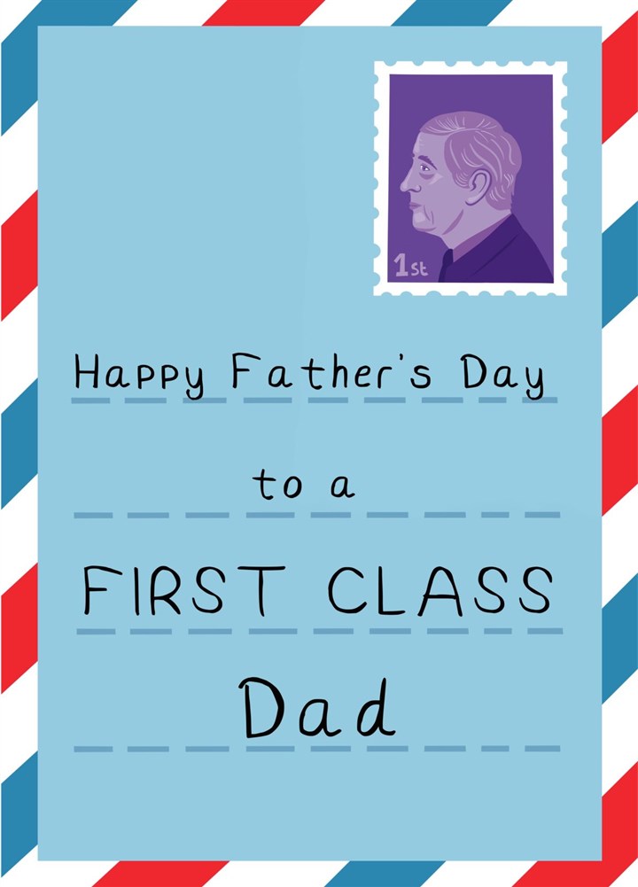 Funny First Class Dad Stamp Father's Day Card