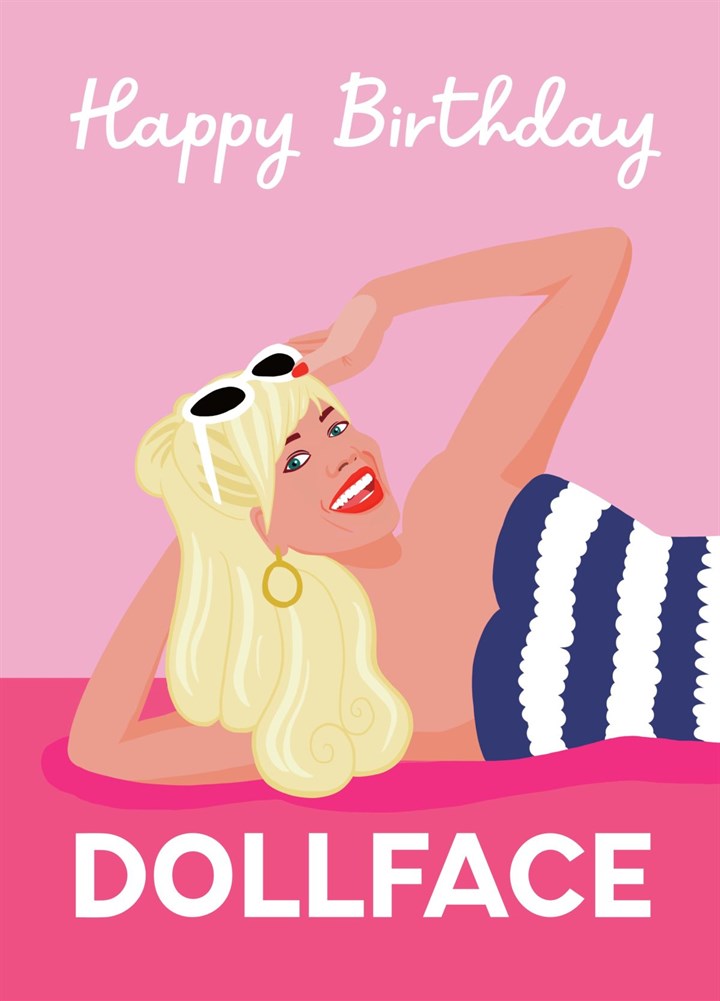 Margot Robbie Barbie Movie Inspired Birthday Card