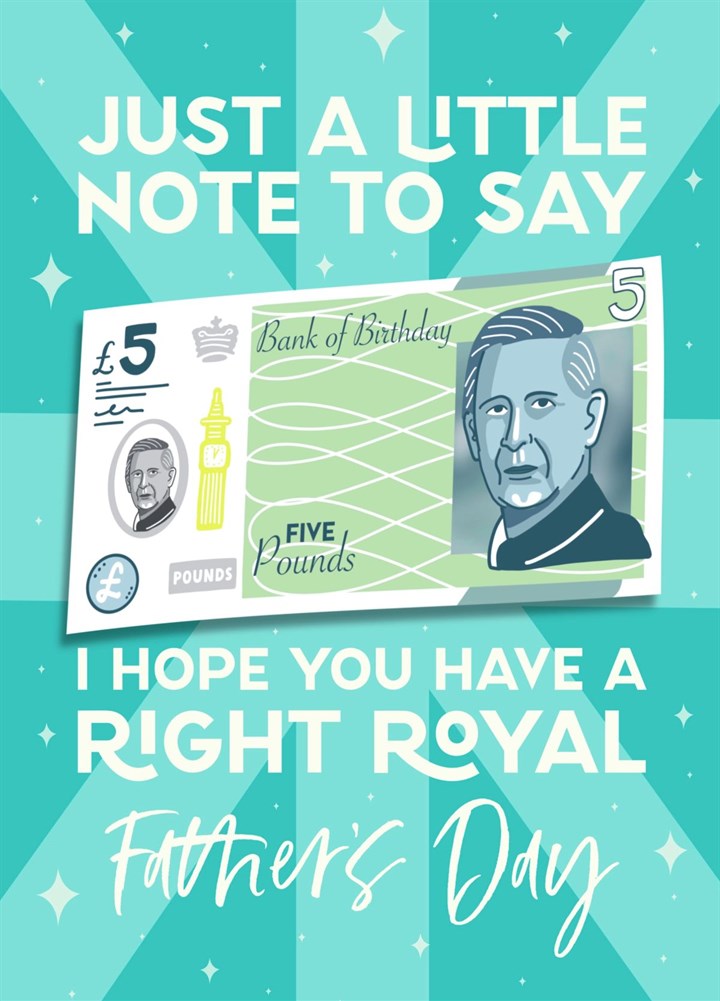 Funny Father's Day Card - New King Charles Money