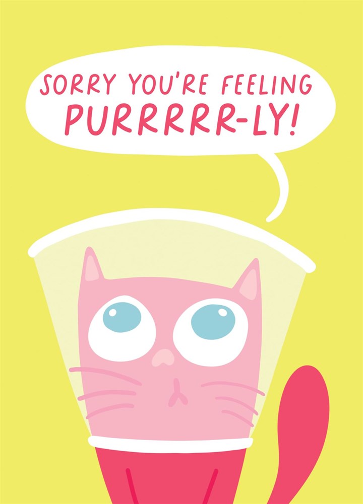 Funny Get Well Soon Cat Card For Kitty Lovers