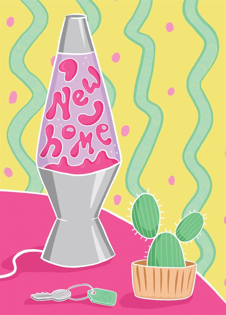 Groovy New Home - Lava Lamp Seventies Inspired Card