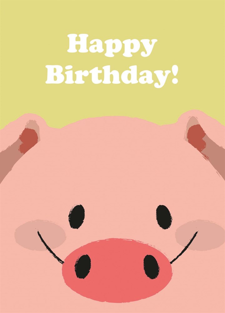 Happy Birthday Pig Card