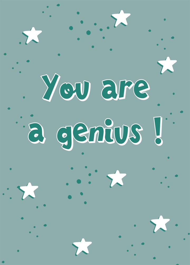 You Are A Genius Green Stars Card