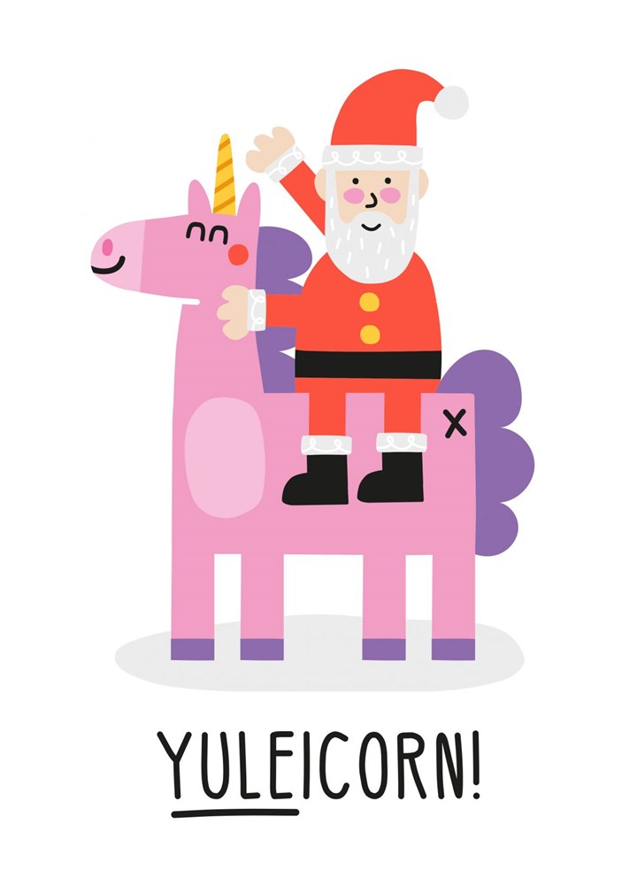 Yuleicorn Unicorn Christmas Card
