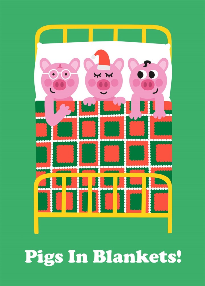 Pigs In Blankets Funny Christmas Card