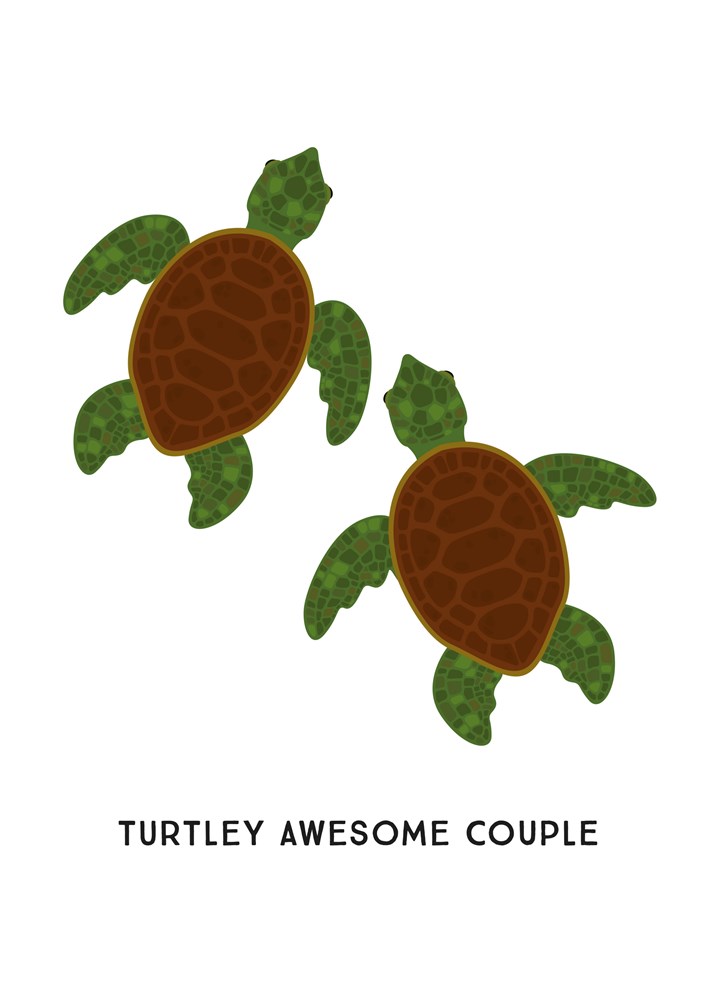 Turtley Awesome Couple Card
