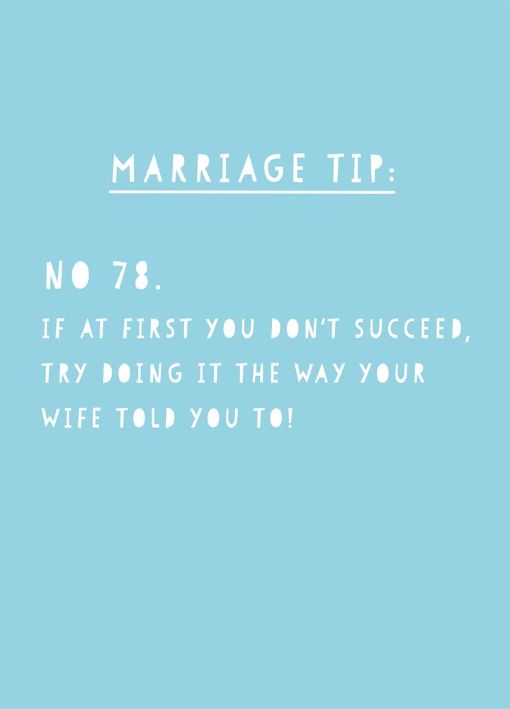 Marriage Tip Card