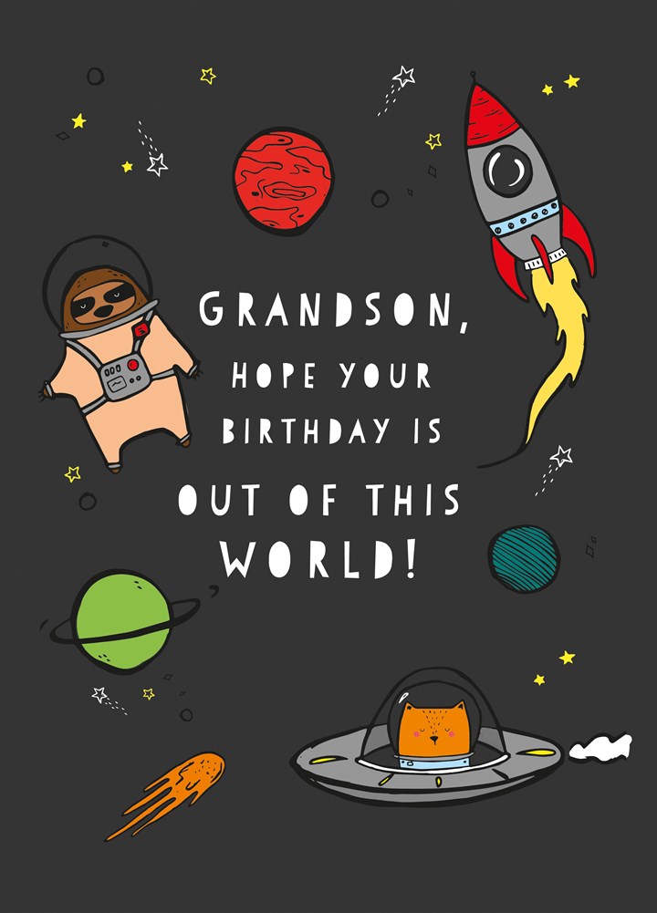 Out Of This World Grandson Card