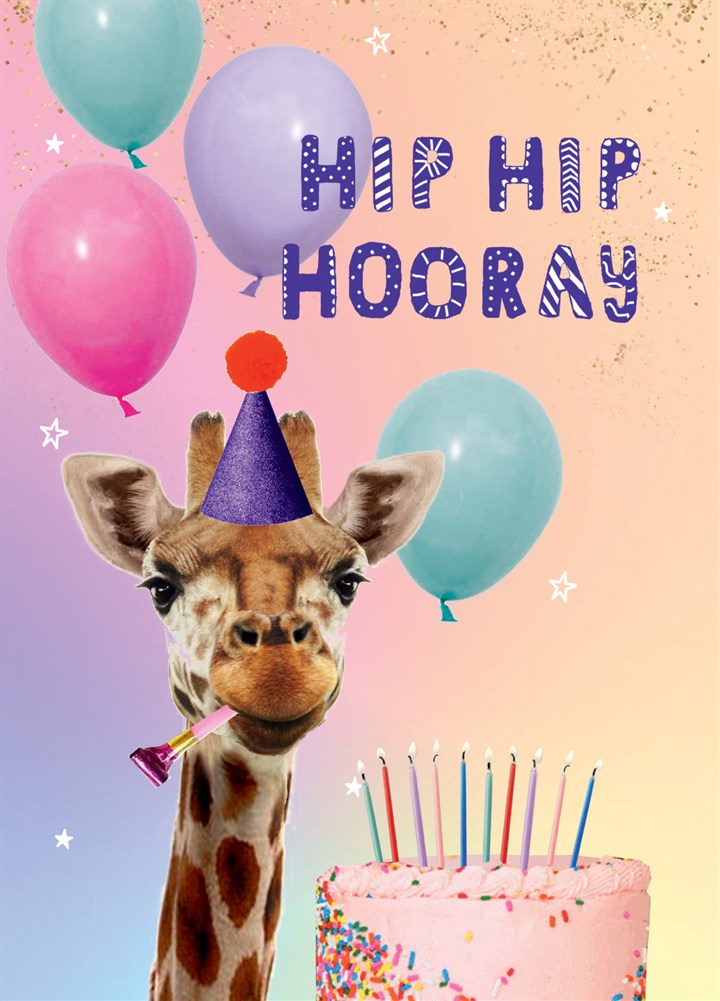 Hip Hip Hooray Giraffe Card