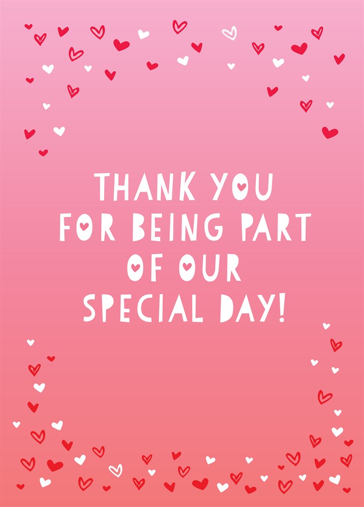 Thank You For Being Part Of Our Special Day Card | Scribbler