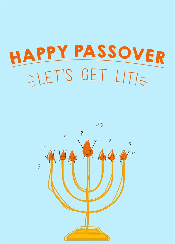 Happy Passover Let's Get Lit Card
