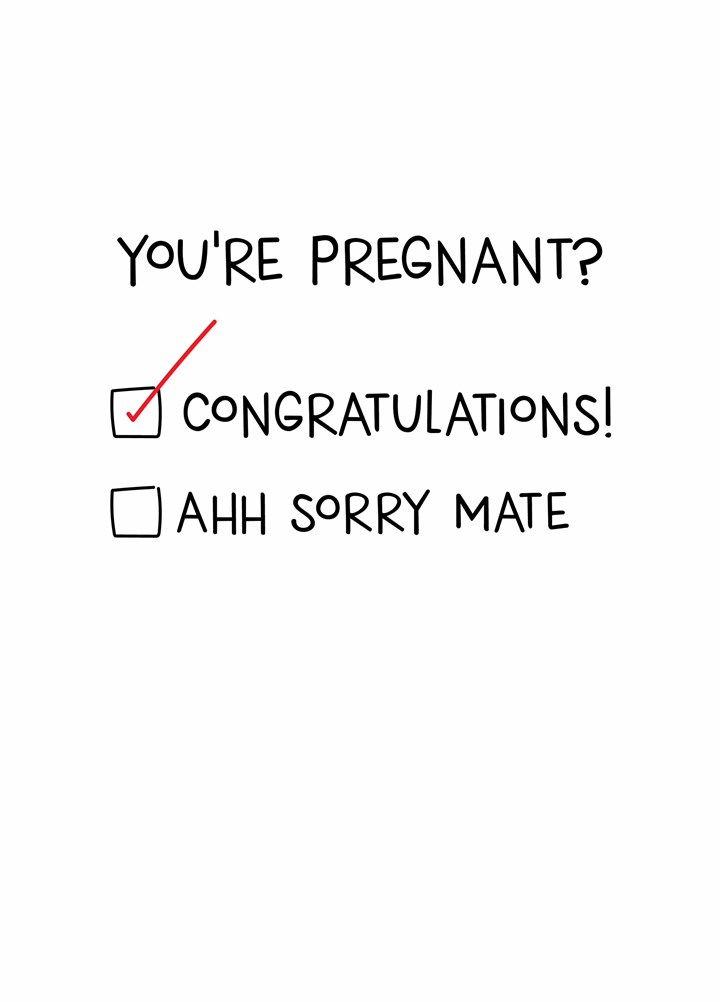 You're Pregnant Card