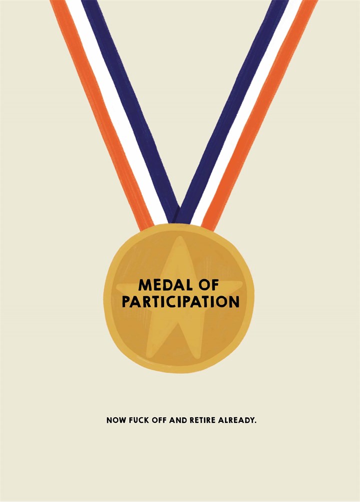 Medal Of Participation Card